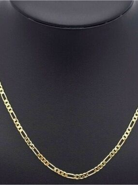 Gold Figaro Chain Necklace - Women's Elegant Everyday Layering